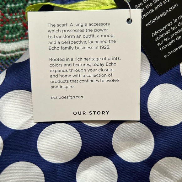 Echo 100% silk scarf. NWT. - Picture 7 of 9